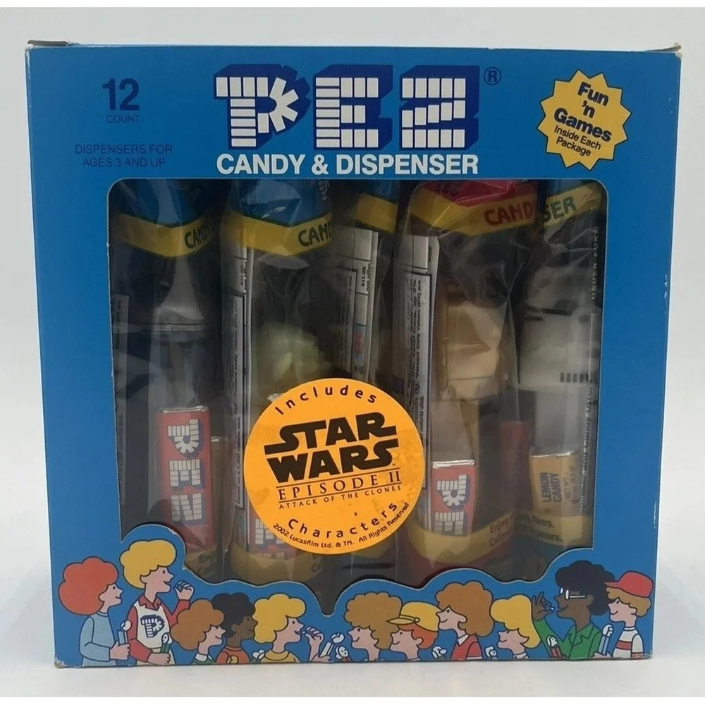 VTG Star Wars PEZ Dispenser Store Counter Display 9 Ct. Box. Open Box Sealed PEZ